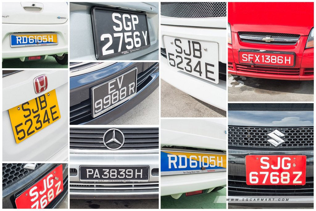 Types of Car Number Plates in Singapore
