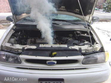 steam coming out from car engine