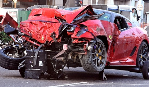 wrecked ferrari 599 gto