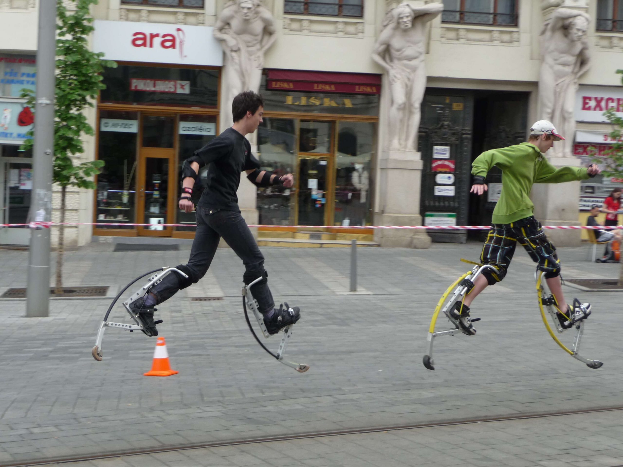 two guys use poweriser to travel without a car