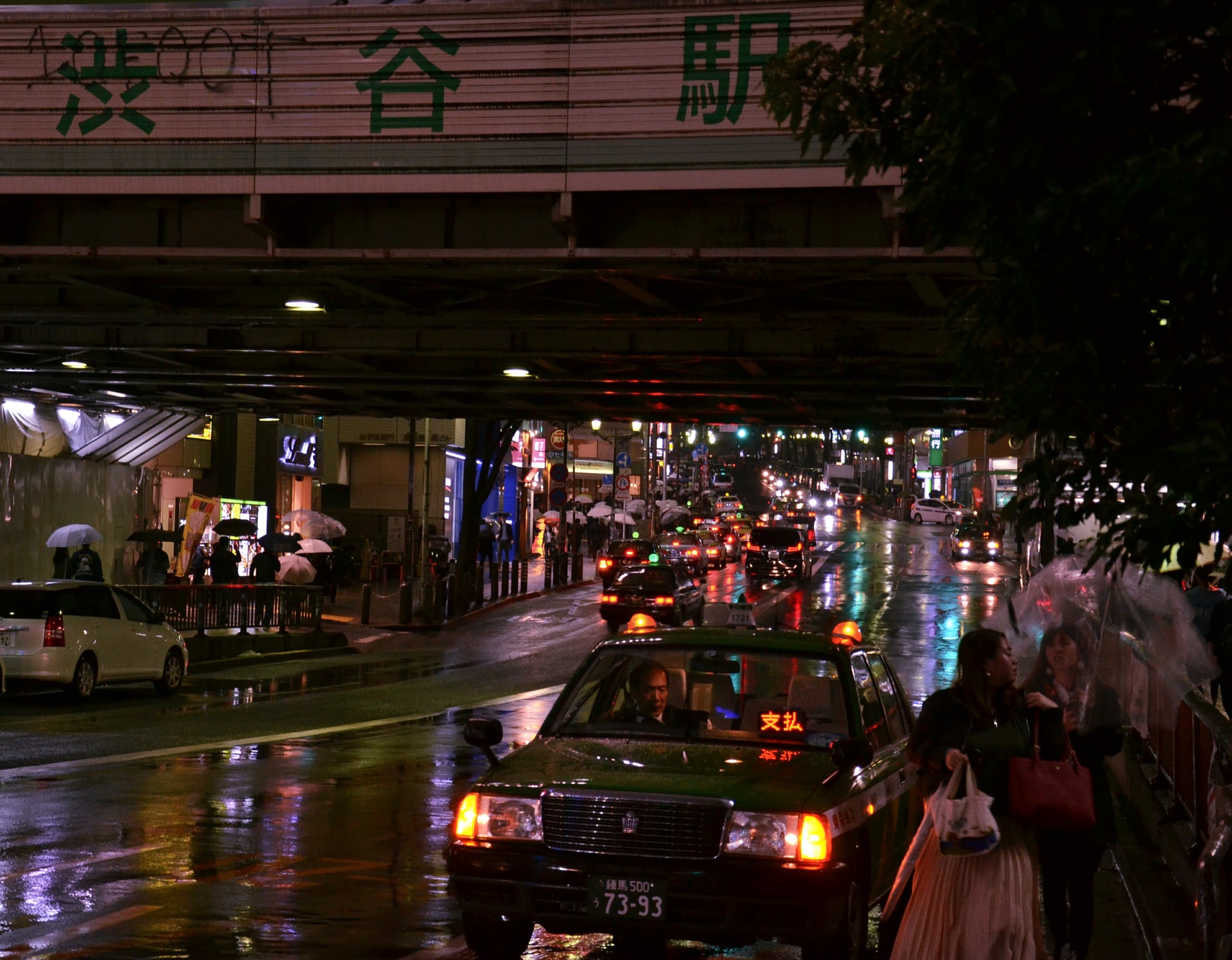 wet weather scene in japan