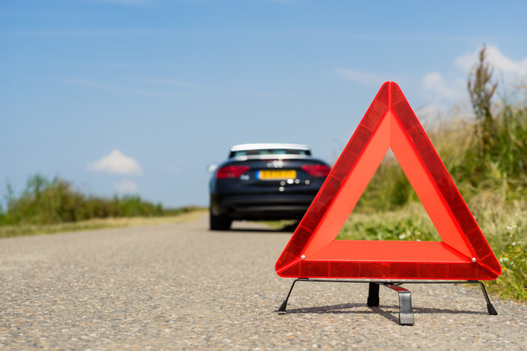 Warning triangle for vehicle breakdown