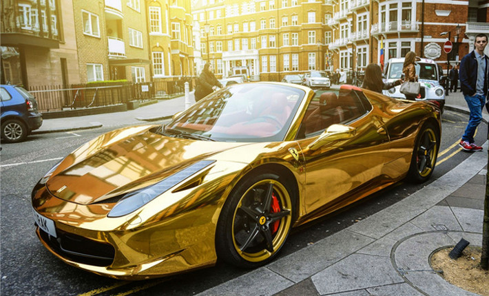 gold color car