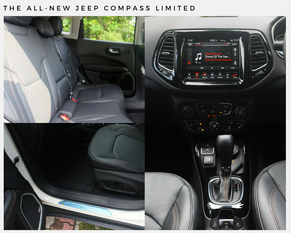 Functional and modern interior in the Jeep Compass Limited