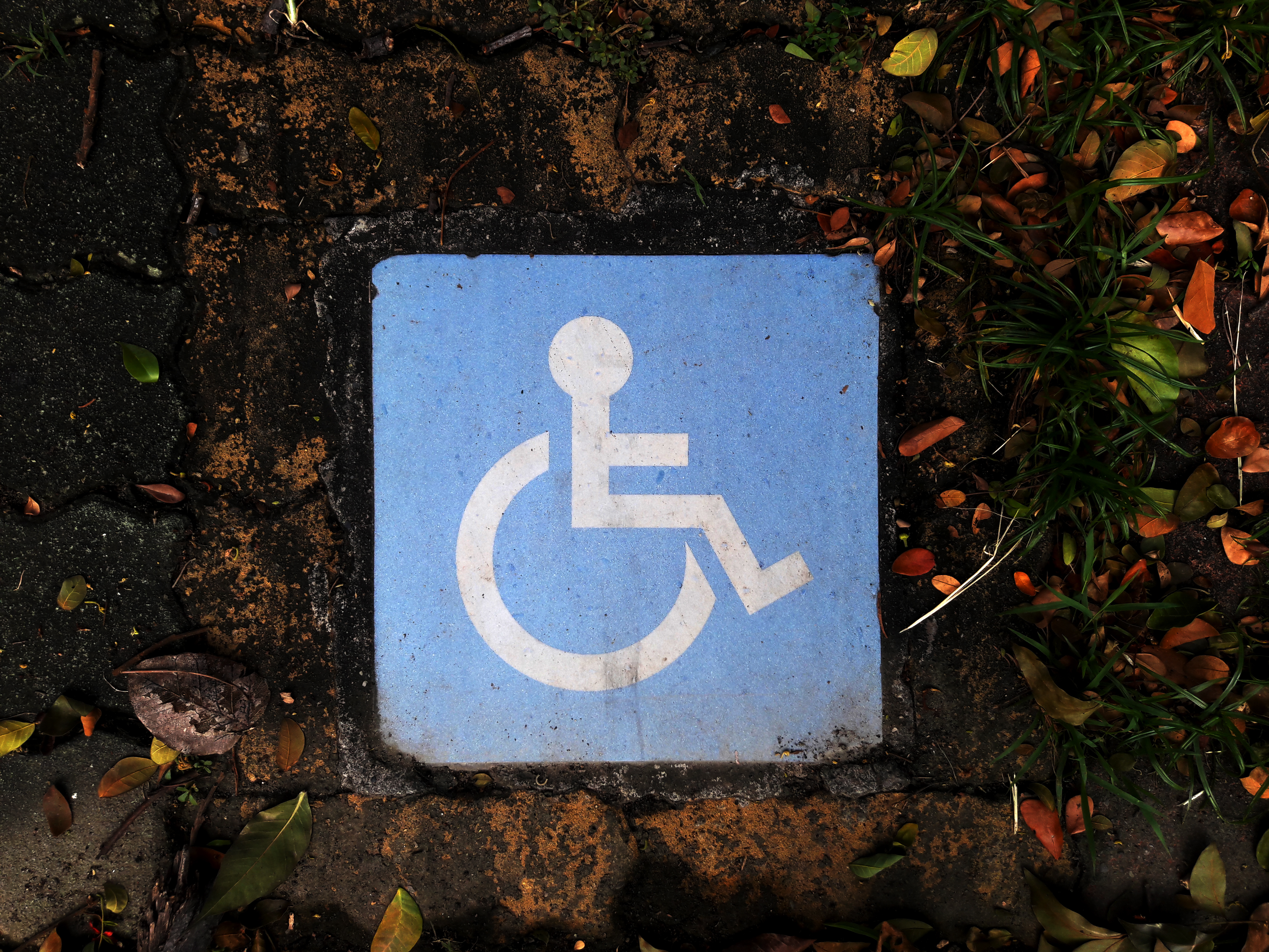 handicap sign in blue