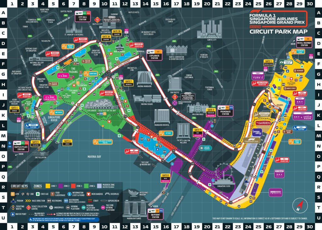 map of Singapore Airlines Singapore Grand Prix 2019