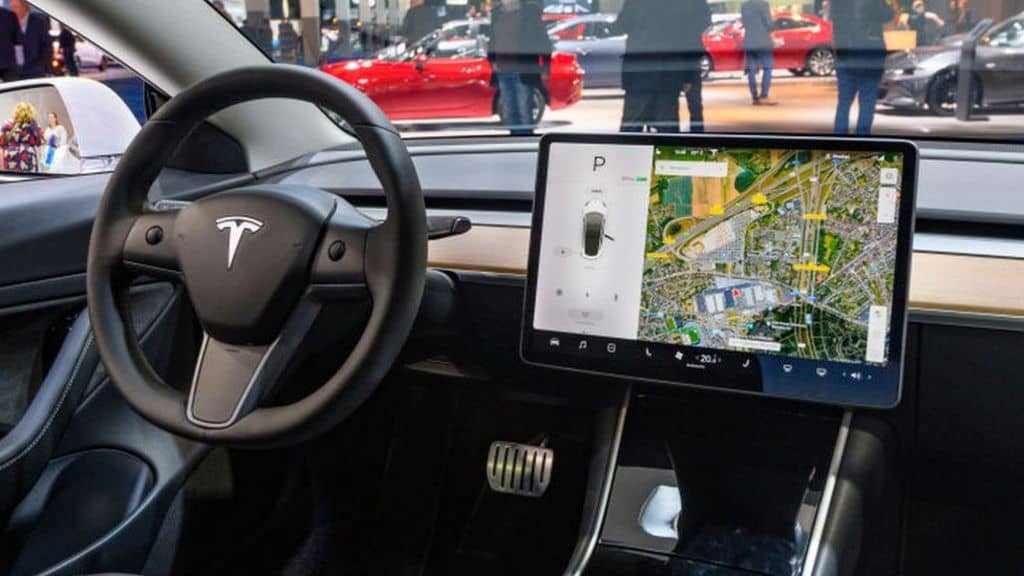 Cabin of a Tesla Car