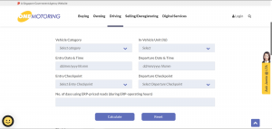 Road insurance and update validity vep tax for Vehicle Entry